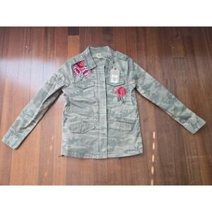 New True Craft Army Camo Jacket with Embroidered Flowers Size S